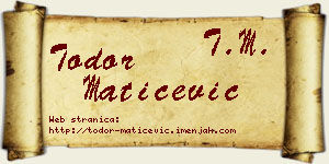 Todor Matićević vizit kartica